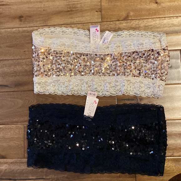 BNWT La Senza Sequin Bandeau Bra/Tops - Picture 2 of 2